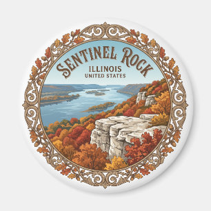Sentinel Rock, Mississippi Palisades State Park Magnet