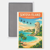 Sentosa Insel, Singapur Reise Magnet (Vorderseite/Rückseite)