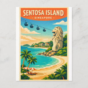 Sentosa Insel, Singapur Reise Postkarte