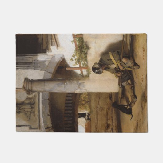 Sentry Guarding a Gate with his Pet Hund Fußmatte (Vorderseite)