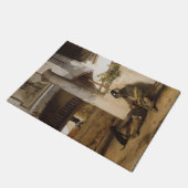 Sentry Guarding a Gate with his Pet Hund Fußmatte (Schrägansicht)