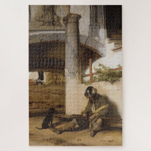 Sentry Guarding a Gate with his Pet Hund Puzzle (Vertikal)