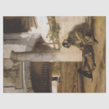 Sentry Guarding a Gate with his Pet Hund