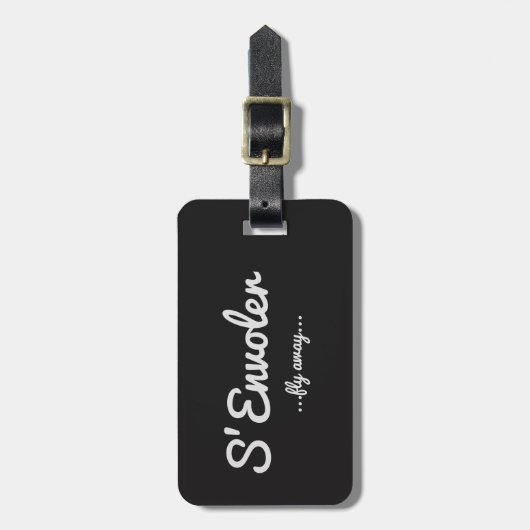 S'Envoler schwarzer Gepäckanhänger (Vorderseite vertikal)