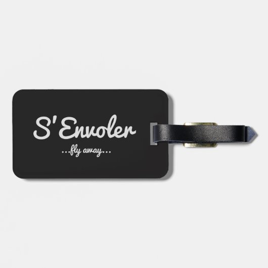 S'Envoler schwarzer Gepäckanhänger (Rückseite horizontal)