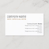 SEO Berater-Visitenkarten Visitenkarte (Rückseite)