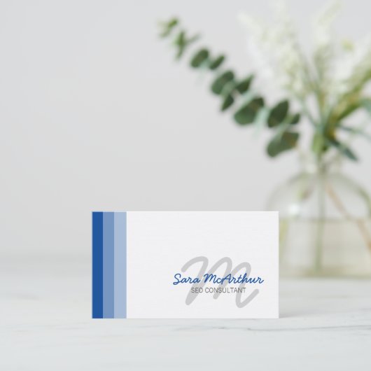 SEO Consultant Internet Skills Cursive Monogram Visitenkarte (Stehend Vorderseite)