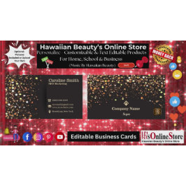 SEO Marketing Eleganter Gold & Black Glitzer QR Co Visitenkarte