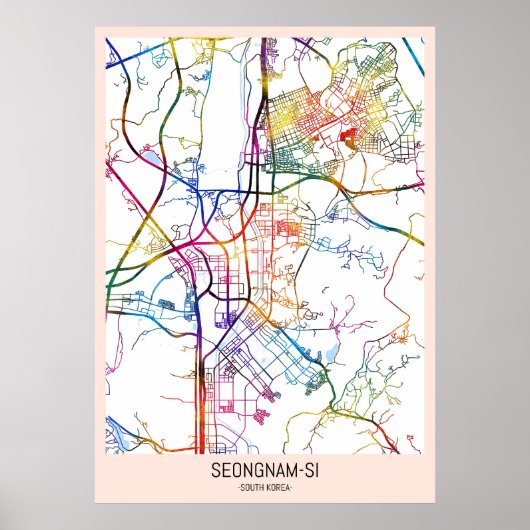 Seongnam-si South Korea City Map Poster (Vorne)