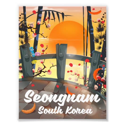 Seongnam Südkorea Reiseplakat Fotodruck (Vorne)