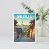 Seoul Bukchon Südkorea Sunset Postkarte (Stehend Vorderseite)