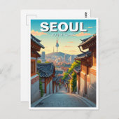 Seoul Bukchon Südkorea Sunset Postkarte (Vorne/Hinten)