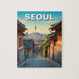 Seoul Bukchon Südkorea Sunset Puzzle