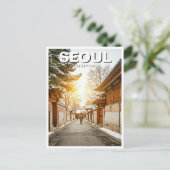 Seoul Bukchon Südkorea Winter Postkarte (Stehend Vorderseite)