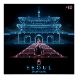 Seoul Hanbok- Gyeongbokgung Palace-South Korea Poster