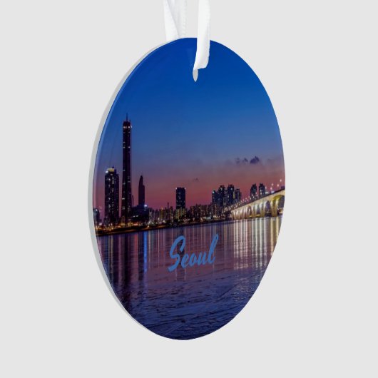 Seoul Hauptstadt Südkoreas City Skyline Ornament (Vorderseite)