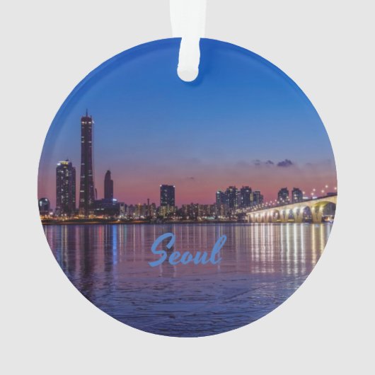 Seoul Hauptstadt Südkoreas City Skyline Ornament (Rückseite)