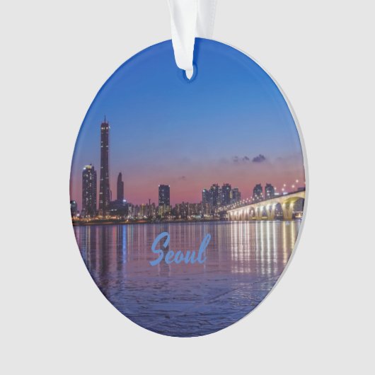 Seoul Hauptstadt Südkoreas City Skyline Ornament (Vorderseite)