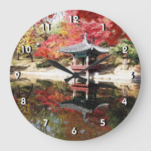Seoul-Herbst-Japaner-Garten Große Wanduhr