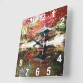 Seoul-Herbst-Japaner-Garten Quadratische Wanduhr (Winkel)