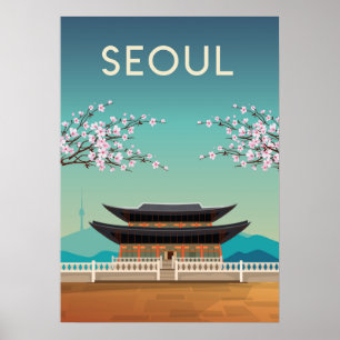 Seoul Korea Reiseplakat Poster