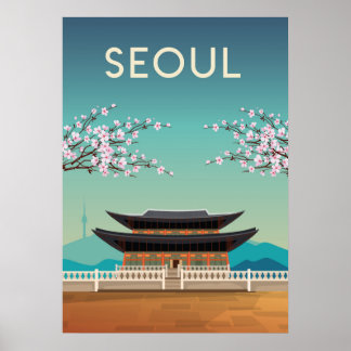 Seoul Korea Reiseplakat Poster