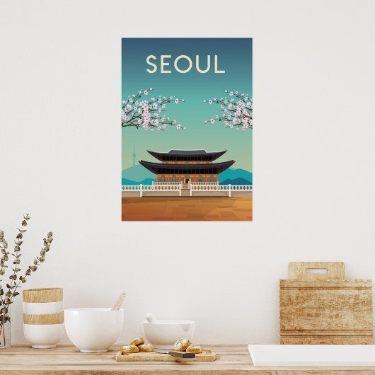 Seoul Korea Reiseplakat Poster (Küche)
