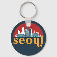 Seoul Korea Vintage City Skyline Cityscape Art