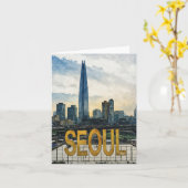 Seoul Korea Watercolor Karte (Gelbe Blume)