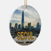 Seoul Korea Watercolor Keramik Ornament (Rechts)