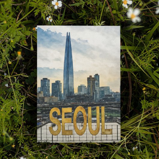Seoul Korea Watercolor Postcard Einladung