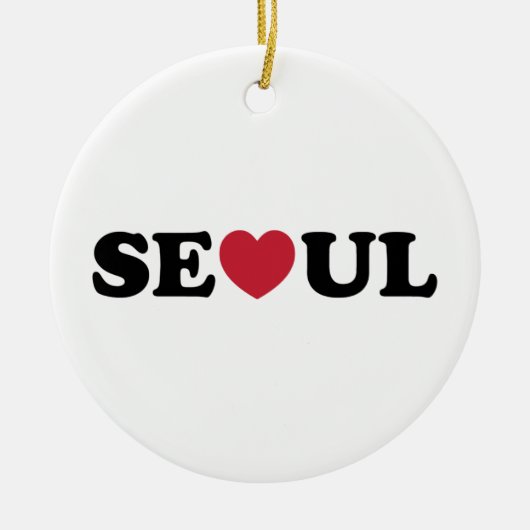 Seoul Liebe Heart Keramik Ornament (Vorne)