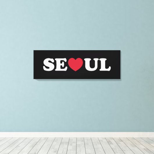 Seoul Liebe Heart Leinwanddruck (Insitu (Holzboden))