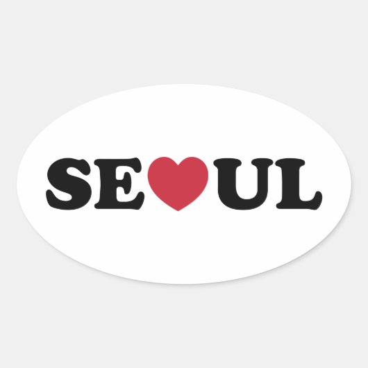 Seoul Liebe Heart Ovaler Aufkleber (Vorderseite)