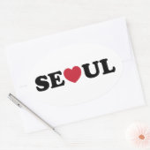 Seoul Liebe Heart Ovaler Aufkleber (Umschlag)