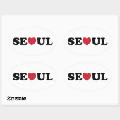 Seoul Liebe Heart Ovaler Aufkleber (Blatt)