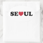 Seoul Liebe Heart Ovaler Aufkleber (Tasche)