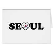 Seoul Liebe Heart Taegeukgi Flag Card (Vorderseite (Horizontal))