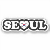 Seoul Liebe Herz Taegeukgi Flag Aufkleber (Vorderseite)
