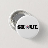 Seoul Liebe Herz Taegeukgi Flag Button (Vorne & Hinten)