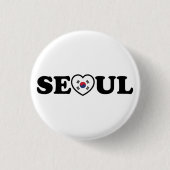Seoul Liebe Herz Taegeukgi Flag Button (Vorderseite)