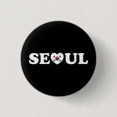 Seoul Liebe Herz Taegeukgi Flag Button (Vorderseite)
