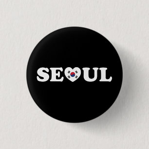 Seoul Liebe Herz Taegeukgi Flag Button
