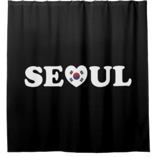 Seoul Liebe Herz Taegeukgi Flag Duschvorhang