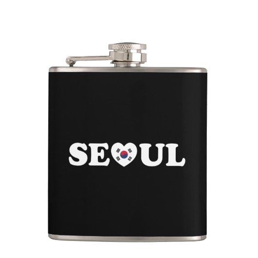 Seoul Liebe Herz Taegeukgi Flag Flachmann (Vorderseite)