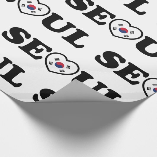 Seoul Liebe Herz Taegeukgi Flag Geschenkpapier (Ecke)