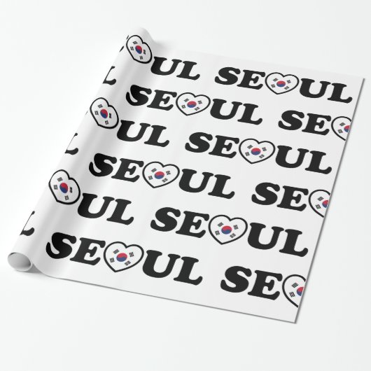 Seoul Liebe Herz Taegeukgi Flag Geschenkpapier (Ungerollt)