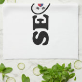 Seoul Liebe Herz Taegeukgi Flag Geschirrtuch (Gefaltet)
