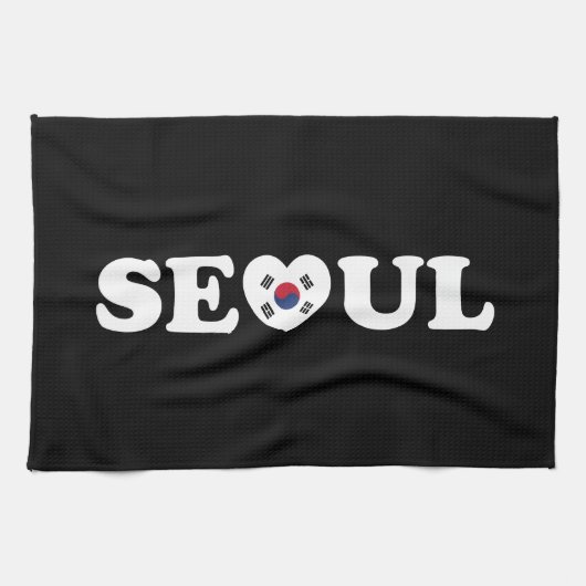 Seoul Liebe Herz Taegeukgi Flag Geschirrtuch (Horizontal)