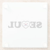 Seoul Liebe Herz Taegeukgi Flag Glasuntersetzer (Rückseite)